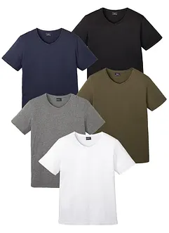 T-shirt med V-ringning (5-pack), bonprix