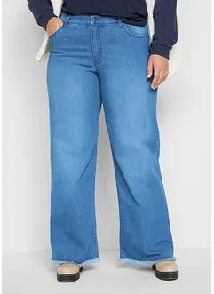 Stretchjeans med hög midja och vida ben, bonprix