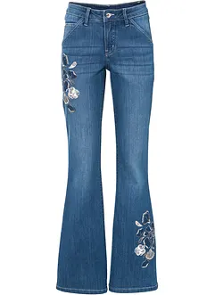 Vida jeans med blombroderi, bonprix