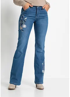 Vida jeans med blombroderi, bonprix