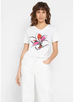 T-shirt med blommigt tryck, bonprix