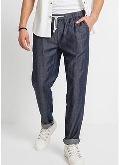 Dra på-jeans med TENCEL™ och linne, avsmalnande ben, John Baner JEANSWEAR