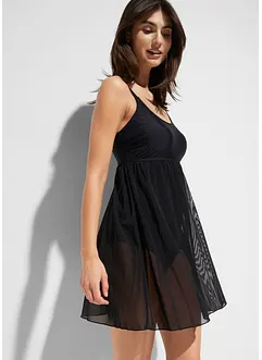 Baddräktsklänning med mesh, bonprix