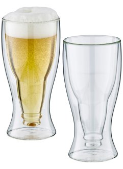Glasset med dubbla glas i form av ölflaskor (2-pack), bpc living bonprix collection