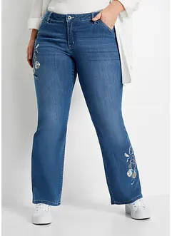 Vida jeans med blombroderi, bonprix