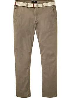 Stretchiga chinos med bekvämt snitt och skärp, normal passform, raka ben, bonprix