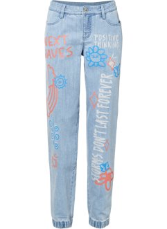 Jeans med texttryck, RAINBOW
