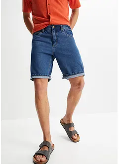 Jeansbermudas med töjbar midja i sidan, Classic Fit, bonprix