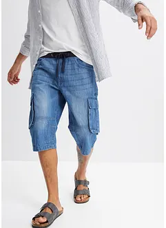 Långa jeansbermudas, Loose Fit, bonprix