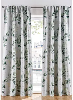 Mörkläggande gardinlängd med glansigt blommönster (1-pack), bonprix