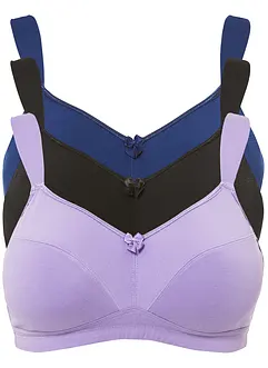 BH i bomull utan bygel  (3-pack), bonprix