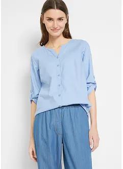 Blus med linne och 3/4-ärm, bonprix