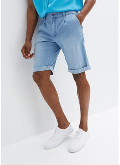 Stretchiga jeansbermudas med gubbveck, avslappnad passform, RAINBOW