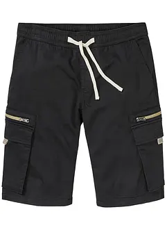 Stretchiga dra på-bermudas med cargofickor, Regular Fit, bonprix