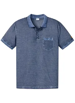 Kortärmad pikétröja med tvättad look, bonprix