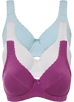 BH med bygel och ekologisk bomull (3-pack), bonprix