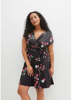Jerseyklänning med omlottlook, bonprix