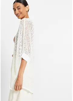 Lång cardigan med hålmönster, bonprix