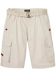 Cargoshorts med resårmidja och skärp, Regular Fit, bonprix
