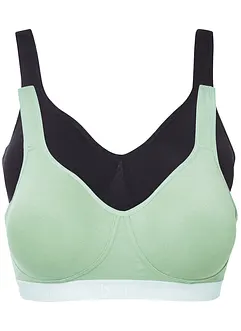 BH utan bygel med ekologisk bomull (2-pack), bonprix