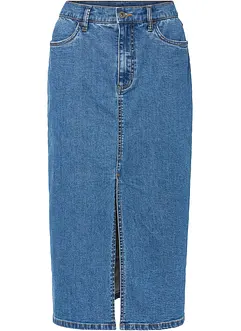 Lång jeanskjol med slits gjord av Positive Denim #1 Fabric, bonprix