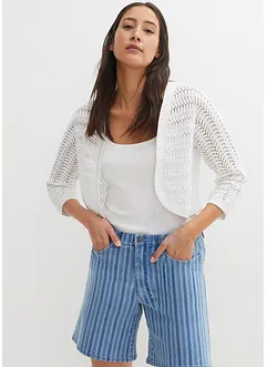 Bolero med virkad look och halvlånga ärmar, bonprix