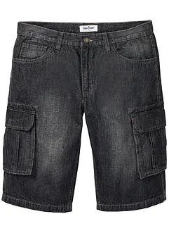 Jeansshorts med cargofickor, avslappnad passform, bonprix