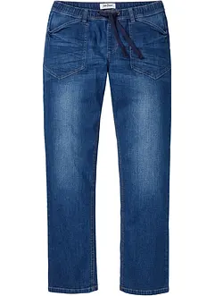 Dra på-jeans med bekvämt snitt, loose fit, straight, bonprix