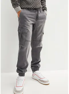 Mjuka jeans med cargofickor, Regular Fit, Straight, bonprix