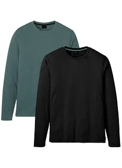 Långärmad T-shirt med bekväm passform (2-pack), bonprix