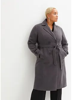 Vintertrenchcoat med yllelook, bonprix