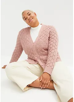 Hålmönstrad cardigan, bonprix