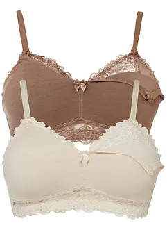Amningsbehå utan bygel med ekologisk bomull (2-pack), bonprix