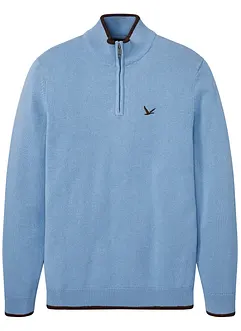 Tröja med krage och dragkedja i återvunnet material, bonprix