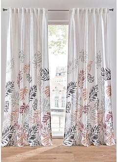Gardinlängd med bladmönster i återunnen polyester (1-pack), bpc living bonprix collection
