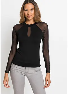Långärmad topp i mjuk viskosmix, bonprix