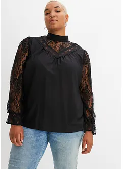 Blus med spets, bonprix