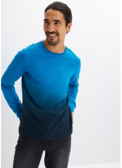 Långärmad T-shirt med färgflöde, smal passform, RAINBOW