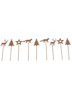 Prydnadspinnar med julmotiv (9-pack), bonprix