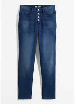 Fodrade jeans i boyfriendmodell med mjuk insida Mid Waist, bonprix