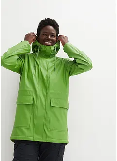 Regnjacka med teddyfoder gjord av ett vattentätt material, bonprix