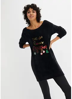 Off shoulder-tröja med julmotiv, bonprix