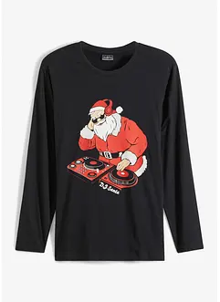 Långärmad T-shirt med julmotiv i ekologisk bomull, bonprix