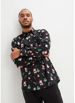 Långärmad skjorta med julmotiv, bonprix