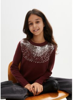 Stickad tröja med paljetter för barn, bpc bonprix collection