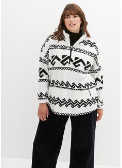 Sweatshirt i fleecetröja med krage och dragkedja, bpc bonprix collection