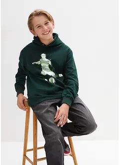 Sweatshirt med huva i mjuk bomullsmix, bonprix