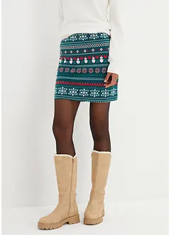 Lusemönstrad minikjol i elastisk bomullsmix, bonprix