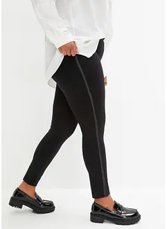 Punto-leggings med infällning i skinnimitation, bonprix