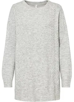 Oversizetröja med flätstickning, bonprix